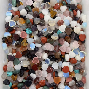 Pierre précieuse naturelle de haute qualité, cabochon en forme de cœur fait à la main, dos plat, pour la création de bijoux (8/10/12/14 mm) - Product Image 2