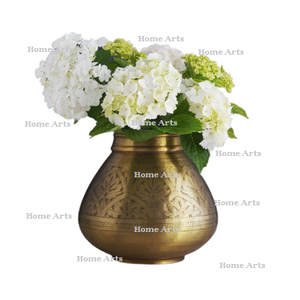 Vase à fleurs de forme ronde au design classique, qualité exclusive, taille personnalisée, vase en laiton pour salon - Product Image 5