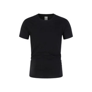 Vente en gros 100% coton T-shirt noir pour hommes Design personnalisé col en O haute qualité grande taille séchage rapide Fitness T-shirt blanc - Product Image 1