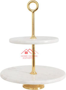 Présentoir à gâteau rond en marbre blanc de style nordique avec anneau, idéal pour les anniversaires – Nouveauté très prisée - Product Image 6