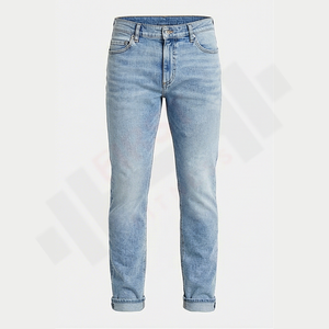 Pantalones Vaqueros de Mezclilla para Hombre, Invierno 2025, Corte Regular, Lavados, Estilo Informal de Negocios, Peso Medio, Elásticos, 100% Algodón, Color Azul - Product Image 1