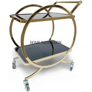 Affordable And Attractive Metal Serving <b>Trolley</b> Supplies With Unique Fancy Design Suitable With Glass Trays For Modern Interiors - Product Image 1