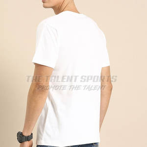 Camiseta de Color Sólido Estampada para Hombre con Diseño de Cuello Redondo, Camiseta de Media Manga para Hombre, Tela Ligera para Usar en Verano - Product Image 3