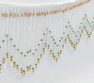 Belle frange perlée de 6 pouces : perles de rocaille, perles de cristal, garniture pour abat-jour - Product Image 2