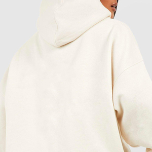 Survêtement pull-over décontracté pour femmes Polaire en coton blanc OEM Logo personnalisé Survêtement d'entraînement pour femmes Ensemble pantalon 2 pièces Survêtement - Product Image 6