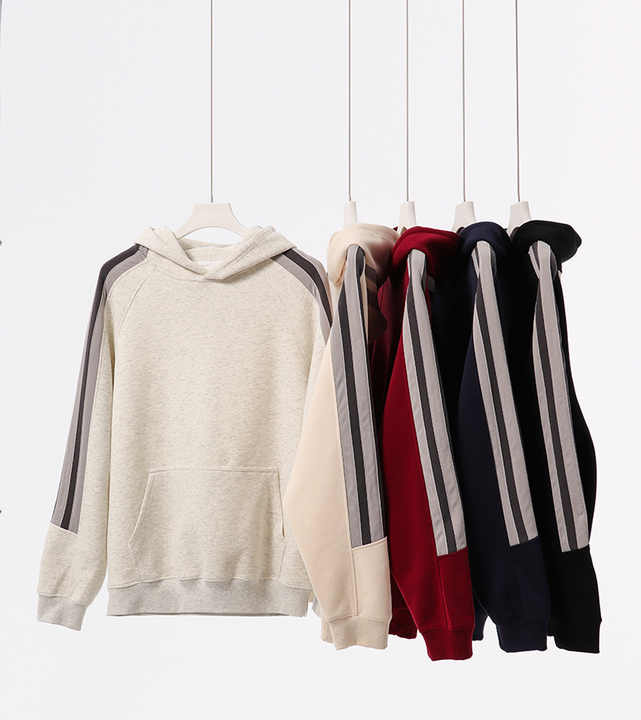 OEM Custom Autumn Winter Plus Fleece Loose Rotator Sleeve Sweatshirt Campus Heavy Plus Size Mens Hoodies&sweatshirts