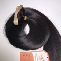 Extensions de cheveux humains vierges Remy vietnamiens 12A en gros, double épaisseur, à bandes adhésives, lisses et soyeux