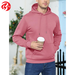 Pull à capuche en polaire 100% coton avec poche à la mode à manches longues thermique pour adultes vêtements d'hiver - Product Image 2