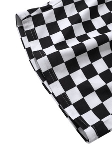 Shorts de plage pour hommes, logo personnalisé OEM, shorts streetwear, imprimé à carreaux noirs, respirants, légers, décontractés, shorts d'été - Product Image 5