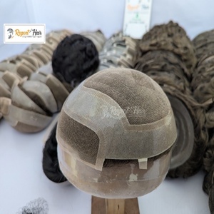 REGENT SFL 100% cheveux humains indiens toupet hommes peau homme attaché à la main trame perruques avec vague droite naturelle disponible pour la vente en gros - Product Image 5