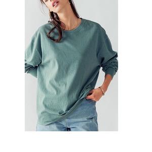 Camiseta lisa de manga larga para mujer más vendida, tela de verano, Color sólido, cuello redondo, diseño básico, Exportación del proveedor BD - Product Image 5