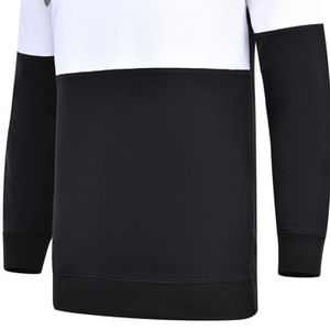 Sudadera de bloque de Color con textura negra de algodón 100% de alta calidad para hombre, Top de punto transpirable ecológico para Otoño Invierno Formal - Product Image 3