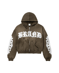 Sweat à capuche à épaules tombantes personnalisé de qualité supérieure, tissu personnalisé, poids lourd, polaire, coupe ample, logo brodé, impression - Product Image 1