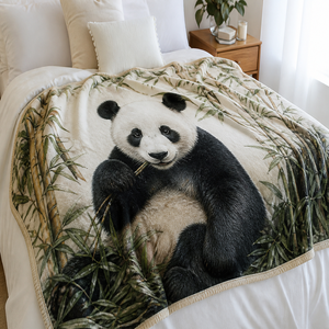 Custom Printed <b>Throw</b> Blanket Personalized Panda Bamboo Gift Sublimation Flannel Fleece Polyester - Product Image 1