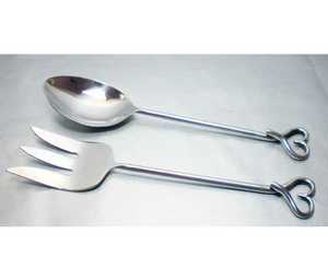 Nouveau Style En Acier Inoxydable Salade Serveur Personnalisé Bois Résine Poignée Salade Spinner Cuillère Fourchette Ustensiles De Cuisine Salade Mélangeur Cuisine - Product Image 5