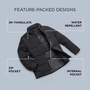Veste matelassée à capuche légère et personnalisable pour homme, manteau d'hiver chaud matelassé, vêtement d'extérieur en coton doux, fermeture éclair sur le devant, imperméable - Product Image 5