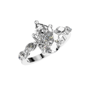 950 platine brillant coupe laboratoire cultivé diamant bague de fiançailles Marquise côté pierres luxe bijoux fins OEM ODM - Product Image 1