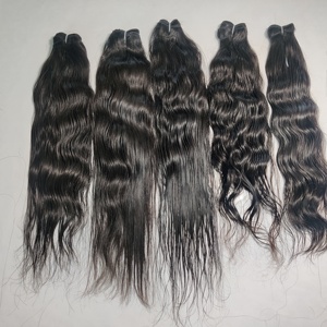 100% Extensions de cheveux pour femmes noires vierges vietnamiennes brutes naturelles non transformées Machine à tisser à vague profonde en vrac Double trame brute - Product Image 4