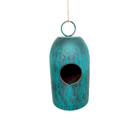 Maison à oiseaux fabriquée à la main en métal et en bois massif oiseaux et animaux de compagnie cabane de qualité supérieure abri intérieur et extérieur décor maison pour animaux de compagnie