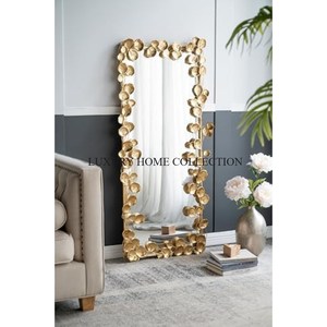 Premium Vintage Metal Floor <b>Mirror</b> with Ornate Detailing Perfect for Creating an Antique Feel in Any Room Interior - Product Image 5