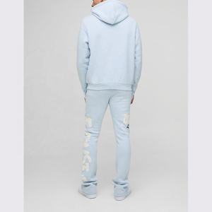 Conjunto de chándal de gran tamaño para hombre 2025 de alta calidad 180 GSM algodón poliéster hombros caídos Unisex chándales nuevos personalizados - Product Image 3