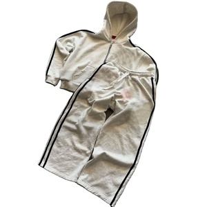 แฟชั่นใหม่ Y2K เสื้อฮู้ดซิปปักลายตัวอักษรดิจิตอลและกางเกงกีฬาลายทางสไตล์ฮาราจูกุ ชุดเซ็ตสำหรับผู้ชายและผู้หญิง - Product Image 1