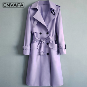 Gabardina Cortavientos Personalizada para Mujer, Nueva Gabardina con Mangas Raglán, Holgada y Ligera, Estilo Elegante - Product Image 1