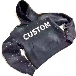 Sudadera con Capucha de Forro Polar para Hombre, Diseño Desgastado con Lavado Ácido, Transpirable, Cómoda, Bordada, Lisa, Teñida, OEM, Gran Oferta - Product Image 4