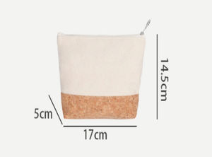 Promotion Eco toile coton liège sac cosmétique grande capacité mode mallette de rangement avec fermeture à glissière - Product Image 3