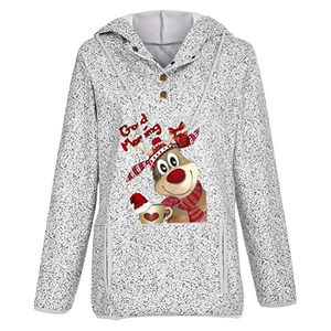 เสื้อสเวตเชิ้ตปักลาย Merry Christmas สำหรับผู้หญิง ชุดฤดูหนาว พร้อมโลโก้ด้านหน้า ผลิตจากผ้าถักแบบ ODM - Product Image 6
