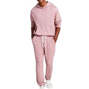 Ensemble de survêtement deux pièces pour homme en molleton doux en coton français à jambes larges et à col rond, poids lourd 450 g/m², streetwear - Product Image 5