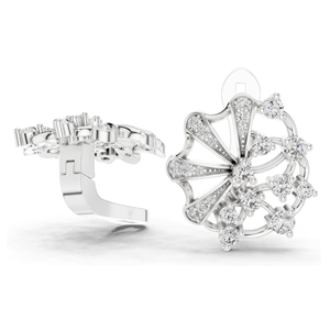 0.774 CT Lab-Grown Diamond <b>Fan</b> Earrings Round Brilliant Cut 10KT, 14KT, 18KT Gold & 925 Silver Rose, Yellow, <b>White</b> Gold - Product Image 5