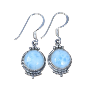 อัญมณี Larimar คอลเลกชันที่มีคุณภาพสูงตุ้งติ้งสำหรับของขวัญต่างหูเครื่องประดับสำหรับผู้หญิงและเด็กผู้หญิง925อย่างดีเงินสเตอร์ลิง - Product Image 1