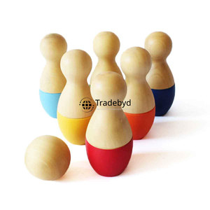 ชุดของเล่นลูกโบว์ลิ่งไม้สำหรับเด็กชุดของเล่นแบบ Montessori กิจกรรมการเรียนรู้และความสนุกสนานในร่ม - Product Image 2