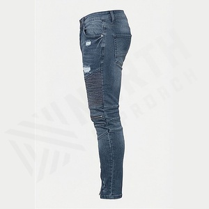 Jeans en denim décontractés personnalisés en gros, couleur personnalisée, pantalon pour hommes, couleur classique personnalisée, pantalon droit en gros - Product Image 3