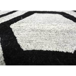 Tapis en laine et viscose tufté à la main TNQ-378, gris et noir avec motif géométrique, pour usage domestique - Product Image 3