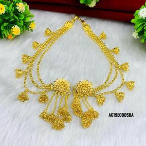 Women's Gold-Plated Brass Earrings Cute Flower-Shape Pattern <b>for</b> <b>Wedding</b> Engagement & Party - Product Image 2