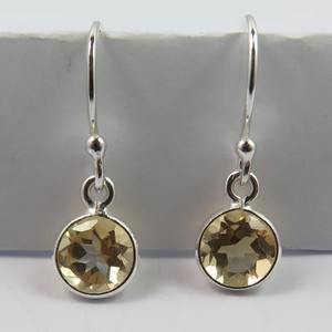 Boucles d'oreilles en pierres précieuses citrine en argent sterling 925 bijoux de fête à la mode pour femmes - Product Image 2