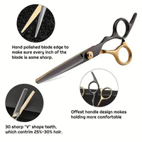 Kit de salon de coiffure avec peigne et clip Kit de cheveux de salon de haute qualité enduit bleu et noir avec étui à fermeture éclair en cuir
