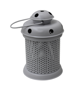 Linterna decorativa de hierro para iluminación, linterna de vela con acabado de PC gris para decoraciones navideñas, hecha a mano, al por mayor a granel - Product Image 1