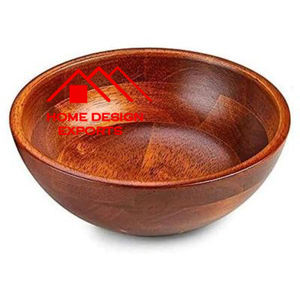 <b>Large</b> Acacia <b>Wooden</b> <b>Bowl</b> for Decorative Party & Wedding Decor Latest Brass Antique Finished Customized Design High Quality - Product Image 5