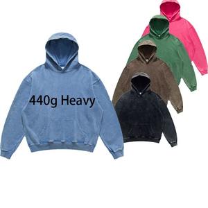 2025 mode sweats à capuche blanc lavage à l'acide sweat à capuche pour hommes extensible et de qualité supérieure tissu lavage à l'acide hommes sweats à capuche - Product Image 4