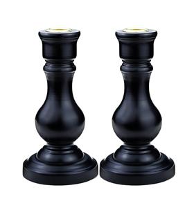 Portavelas de madera negra con copas doradas, portavelas cónico para chimenea y vestíbulo, centro de mesa para el hogar - Product Image 5