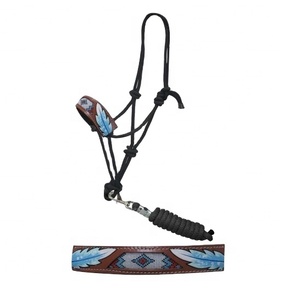 Handmade Black Nylon Beaded Rope <b>Halter</b> With Matching Lead Wholesale Top Supplier Manufacturer Saman Exports - Product Image 1