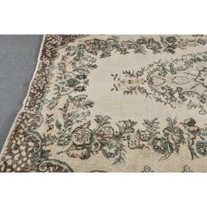 พรมแบบตุรกีโบราณสีเบจสีน้ำตาล5.7ชิ้นแบบคลาสสิกพรมขนกระต่ายเทียมทำจากยางรองกันลื่นในห้องโถงสี่เหลี่ยมผืนผ้า - Product Image 4