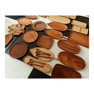 Bandeja de servicio de madera de diseño único para la decoración del hogar | Bandeja de servicio para uso diario de madera | Bandeja de madera para usar la decoración del hogar - Product Image 4