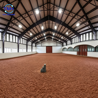 Structure en acier préfabriquée pour manège équestre, arène d'entraînement équestre intérieure personnalisée, bâtiment agricole en métal