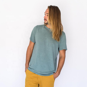 เสื้อยืดผู้ชายป่านเสื้อยืดผู้ชายผ้าปอแขนสั้นออร์แกนิกเป็นมิตรต่อสิ่งแวดล้อม - Product Image 5