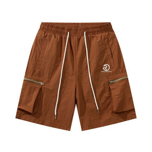 Ropa de diseñador para hombre, pantalones cortos de verano, Parche de acordeón elástico, bolsillos con cremallera, pantalones cortos rectos sueltos de carga - Product Image 1