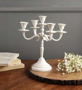 5 bras chandelier support minimaliste brillant en aluminium poli bougeoir pièce maîtresse événement fêtes décoration fournitures - Product Image 6